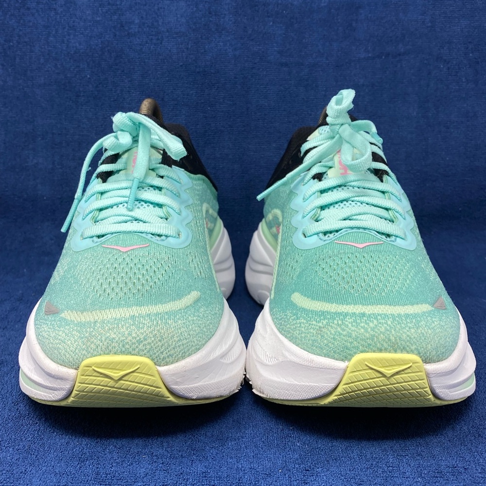 Hoka One One Bondi 9 Mint Green Women's Running Shoes Size 8 D Wide EXCELLENT - Picture 4 of 11